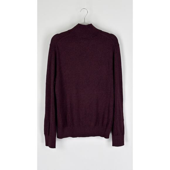 Banana Republic Mens Quarter Zip Luxe Sweater Pullover Size Large Purple New - Picture 4 of 7